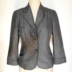 DKNY Gray Crop Women's Suit Jacket - Size 8